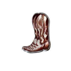 NWOT Brown Cowboy Boot lapel Pin unisex EUC yellowstone flair Nashville western